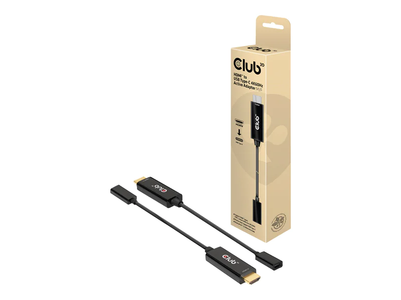 Club 3D - Adapterkabel - HDMI männlich zu 24 pin USB-C weiblich - 22 cm - aktiv, Support von 4K 60 Hz