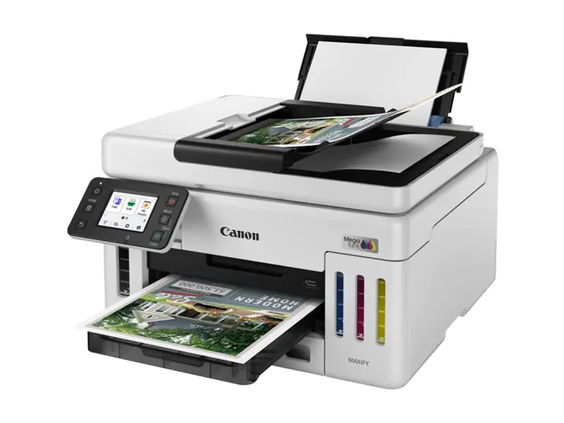 Canon MAXIFY GX6150 MegaTank - Multifunktionsdrucker - Farbe - Tintenstrahl - CISS - Legal (216 x 356 mm), A4 (210 x 297 mm) (Original) - A4/Legal (Medien) - bis zu 24 ipm (Drucken) - 350 Blatt - USB 2.0, Wi-Fi(n), LAN
