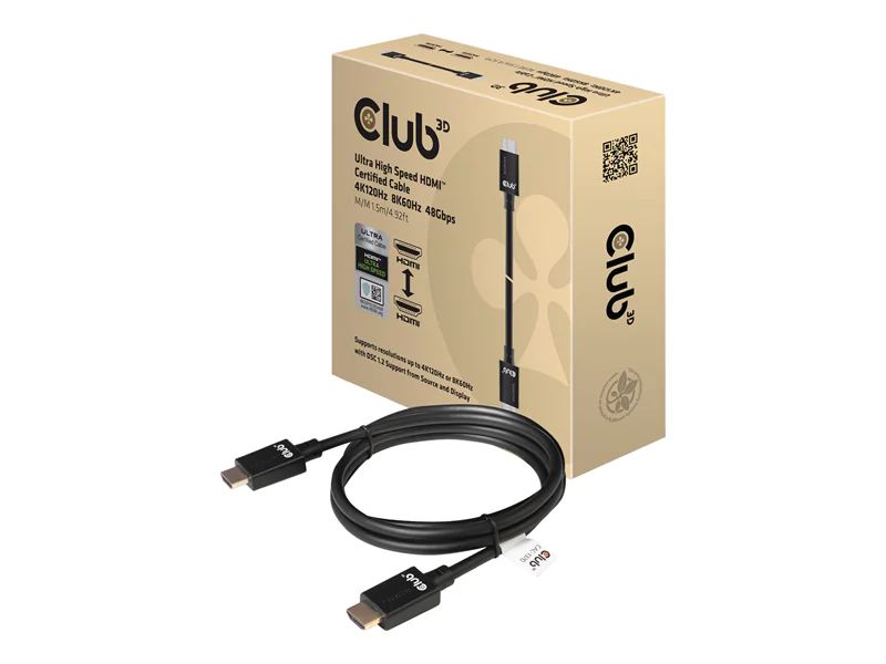 Club 3D - Ultra High Speed - HDMI-Kabel - HDMI männlich zu HDMI männlich - 1.5 m - Support von 4K 120 Hz, Support von 8K 60 Hz