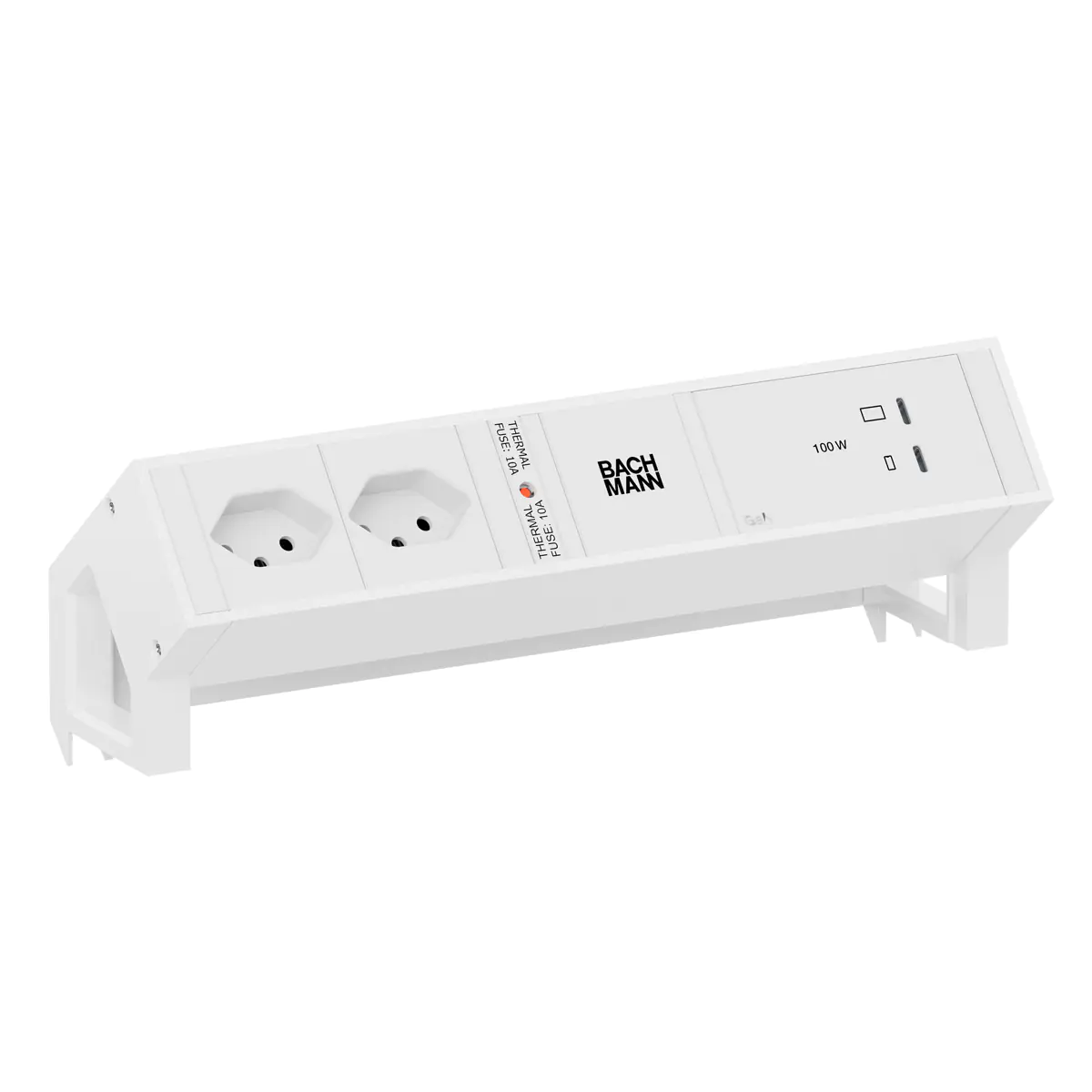 Bachmann DESK2 white 2xCH 90° 1xUSB C/C 100W RAL9010 - Zubehör Stromversorgung BM0023894
