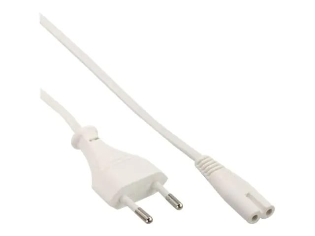 InLine - Stromkabel - Eurostecker (M) bis IEC 60320 C7 - 2 m - weiß