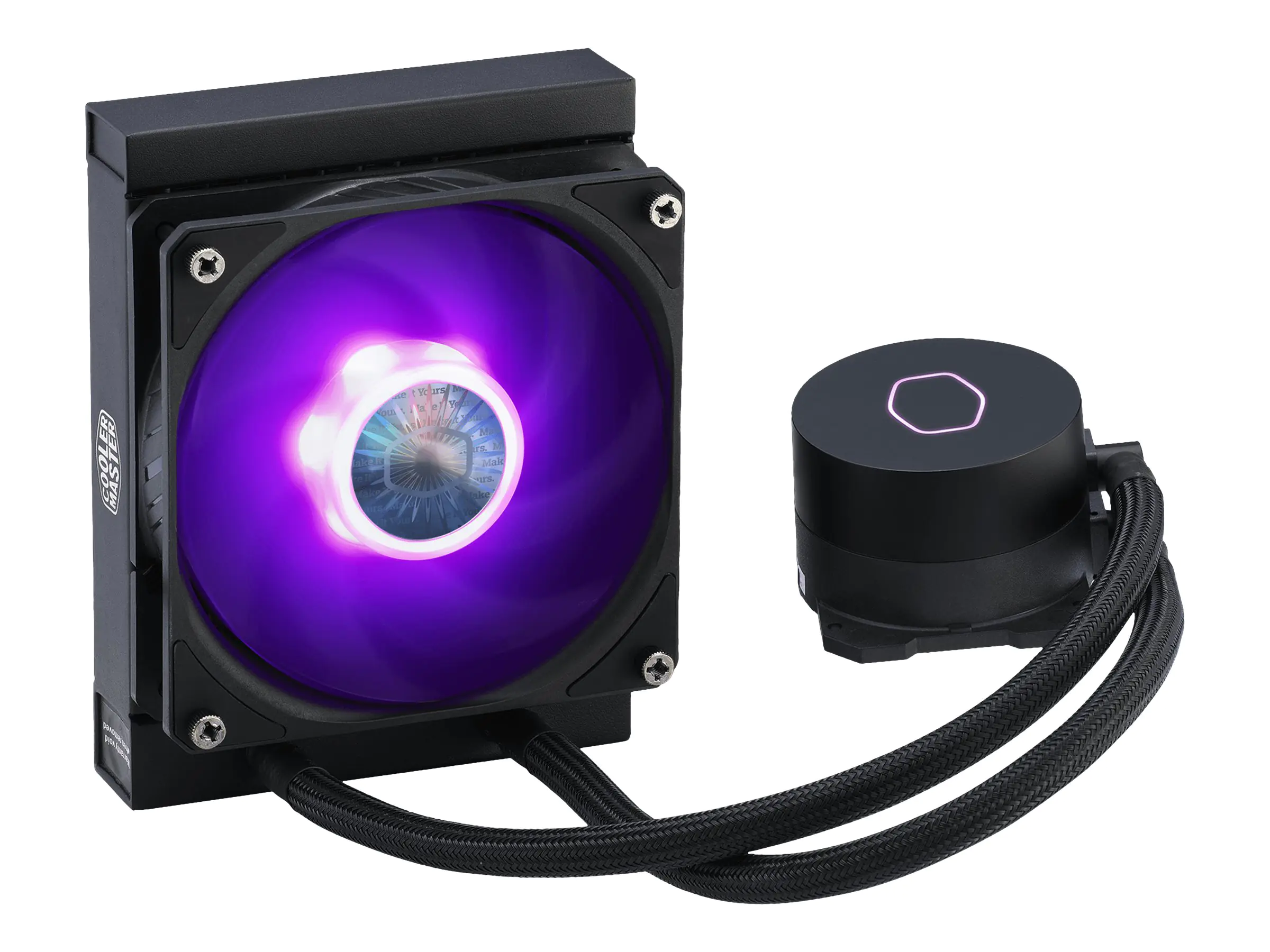 CoolerMaster MasterLiquid ML120L V2 RGB - Prozessor-Flüssigkeitskühlsystem - (für: LGA1156, AM2, AM2+, LGA1366, AM3, LGA1155, AM3+, LGA2011, FM1, FM2, LGA1150, FM2+, LGA2011-3, LGA1151, AM4, LGA2066, LGA1200) - Aluminium - 120 mm - Schwarz