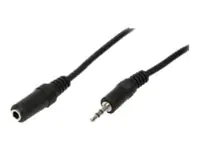 LogiLink - Audioverlängerungskabel - mini-phone stereo 3.5 mm weiblich zu mini-phone stereo 3.5 mm männlich - 3 m - Schwarz