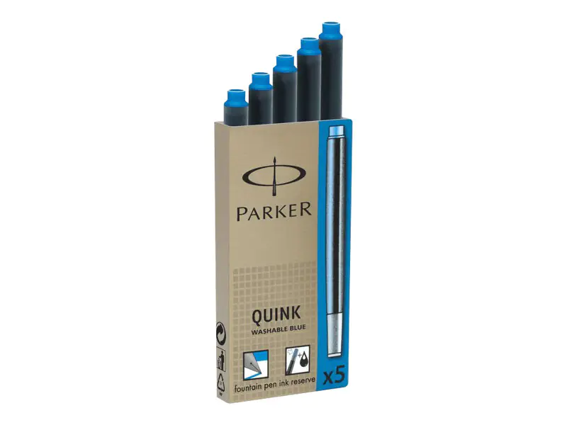 Parker Tintenpatrone - nicht dauerhaft - Blau (Packung mit 5) 1950383