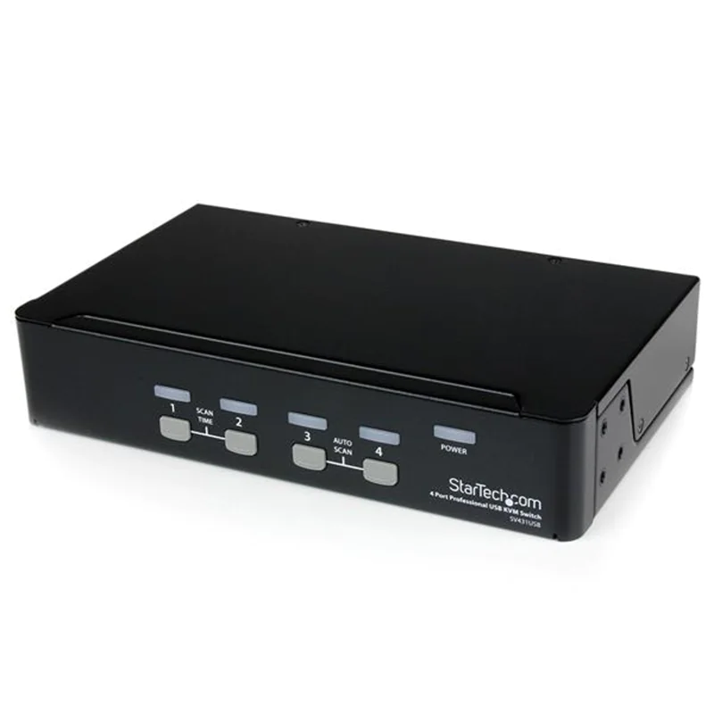 StarTech 4 Port VGA USB KVM Switch mit Hub - VGA KVM Umschalter für 4 PC's - Desktop KVM Switch mit 4x USB 2.0, 1x VGA Buchse - KVM-Switch - 4 x KVM port(s) - 1 lokaler Benutzer - Desktop - für P/N: SV431RACK, SVUSB2N1_10, SVUSB2N1_15, SVUSB2N1_6