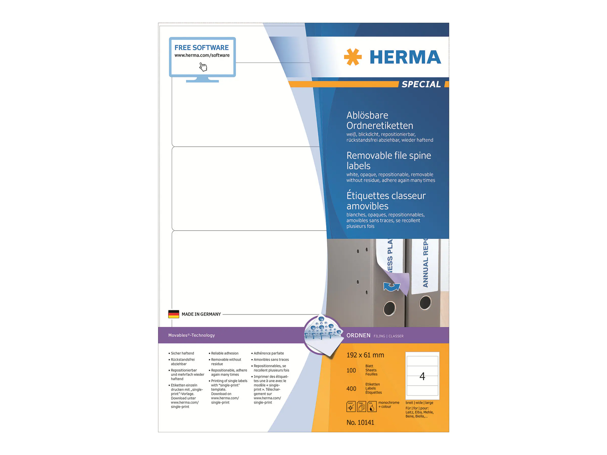 HERMA Special - Papier - matt - selbstklebend, entfernbarer Klebstoff 10141