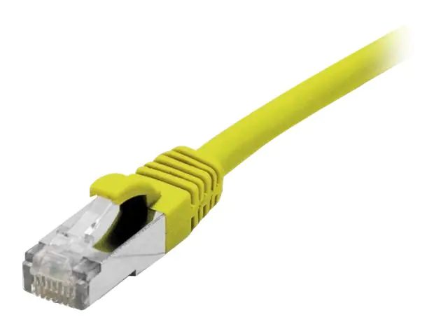 deXlan - Patch-Kabel - RJ-45 (M) bis RJ-45 (M) - 1 m - SFTP - CAT 6a - geschirmt, halogenfrei, ohne Haken - Gelb