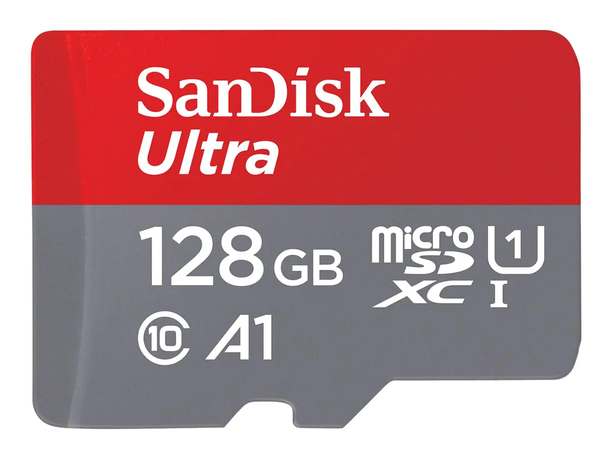 SanDisk Ultra - Flash-Speicherkarte (microSDXC-an-SD-Adapter inbegriffen) - 128 GB - A1 / UHS Class 1 / Class10 - microSDXC UHS-I