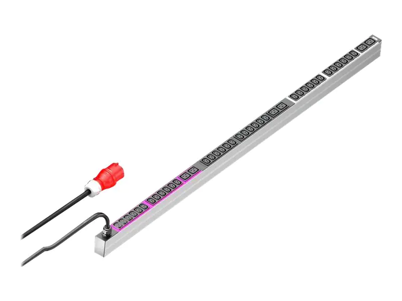 Rittal PDU Basic - Stromverteilungseinheit - Wechselstrom 400 V - 11 kW - 3 Phasen - Ausgangsanschlüsse: 42 (6 x IEC 60320 C19, 36 x IEC 60320 C13) 7979140