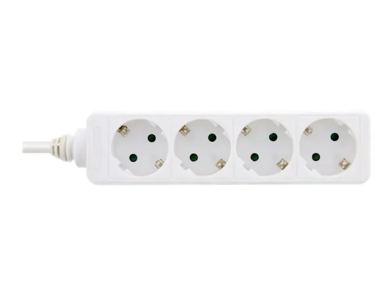 InLine - Steckdosenleiste - Wechselstrom 230 V - 3500 Watt - Ausgangsanschlüsse: 4 (4 x Stecker, 2-polig) - 5 m Schnur - weiß InLine - Steckdosenleiste - Wechselstrom 230 V - 3500 Watt - Ausgangsanschlüsse: 4 (4 x Stecker, 2-polig) - 5 m Schnur - weiß