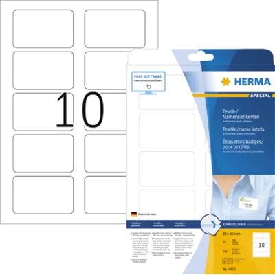 HERMA Namensetikett 4412 80x50mm weiß 250 St./Pack. HERMA Namensetikett 4412 80x50mm weiß 250 St./Pack.