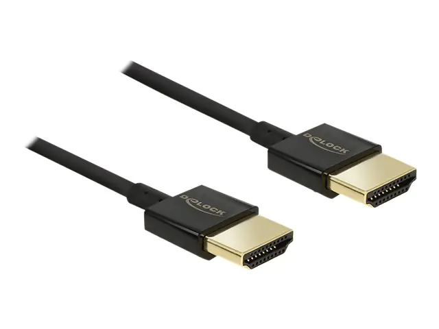 DeLOCK Slim Premium - HDMI mit Ethernetkabel - HDMI (M) bis HDMI (M) - 1 m - Dreifachisolierung - Schwarz - 4K Unterstützung DeLOCK Slim Premium - HDMI mit Ethernetkabel - HDMI (M) bis HDMI (M) - 1 m - Dreifachisolierung - Schwarz - 4K Unterstützung