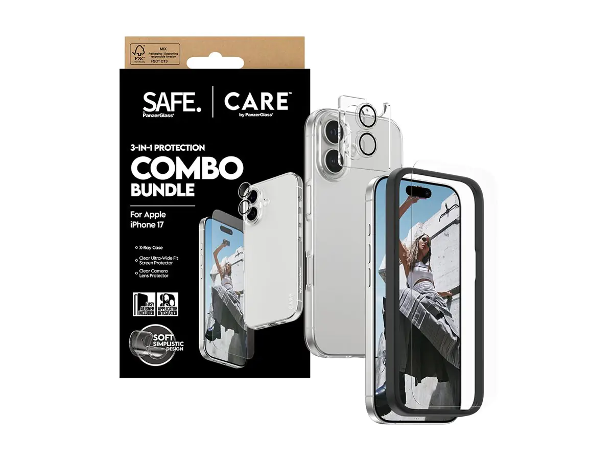 PanzerGlass SAFE. CARE 3-in-1 Fashionable Combo Bundle iPhone 17