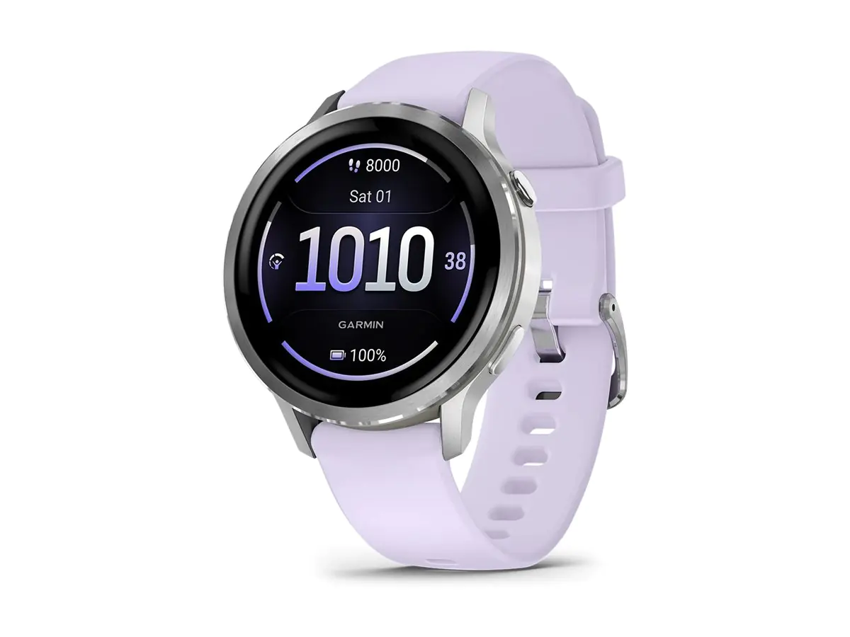 Garmin Venu 4 - 41 mm - silber - intelligente Uhr mit Band - Silikon - Periwinkle -