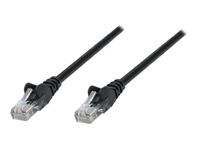 Intellinet Network Patch Cable, Cat6, 15m, Black, CCA, U/UTP, PVC, RJ45, Gold Plated Contacts, Snagless, Booted, Lifetime Warranty, Polybag - Patch-Kabel - RJ-45 (M) zu RJ-45 (M) - 15 m - UTP - CAT 6 - geformt, ohne Haken - Schwarz