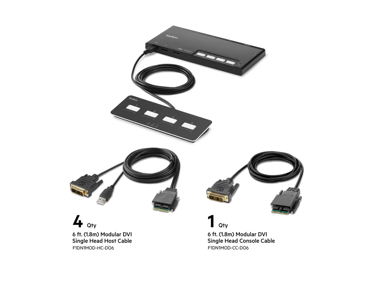 Belkin Modular Secure Single Head - KVM-Switch F1DN104MOD-DD-4