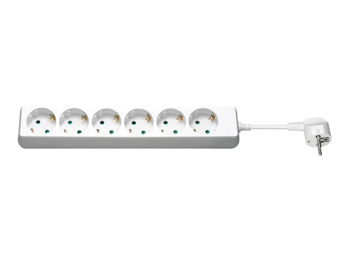 goobay NK 600-300 - Steckdosenleiste - Wechselstrom 250 V - 3500 Watt - Eingabe, Eingang Typ F - Ausgangsanschlüsse: 6 (6 x Typ F) - 3 m Schnur - weiß