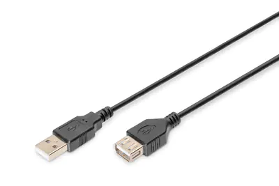 ASSMANN - USB-Verlängerungskabel - USB (W) bis USB (W) - USB 2.0 - 1.8 m - geformt - Schwarz ASSMANN - USB-Verlängerungskabel - USB (W) bis USB (W) - USB 2.0 - 1.8 m - geformt - Schwarz