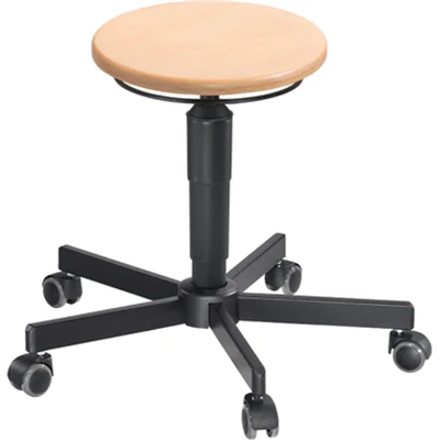 meychair Sitzhocker Assistant Basic A1 Rundsitz Farbe der Sitzfläche: buche Farbe des Fußkreuzes: schwarz