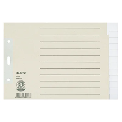Leitz Register 12260085 DIN A5 quer blanko volle Höhe 100g Papier grau Leitz Register 12260085 DIN A5 quer blanko volle Höhe 100g Papier grau