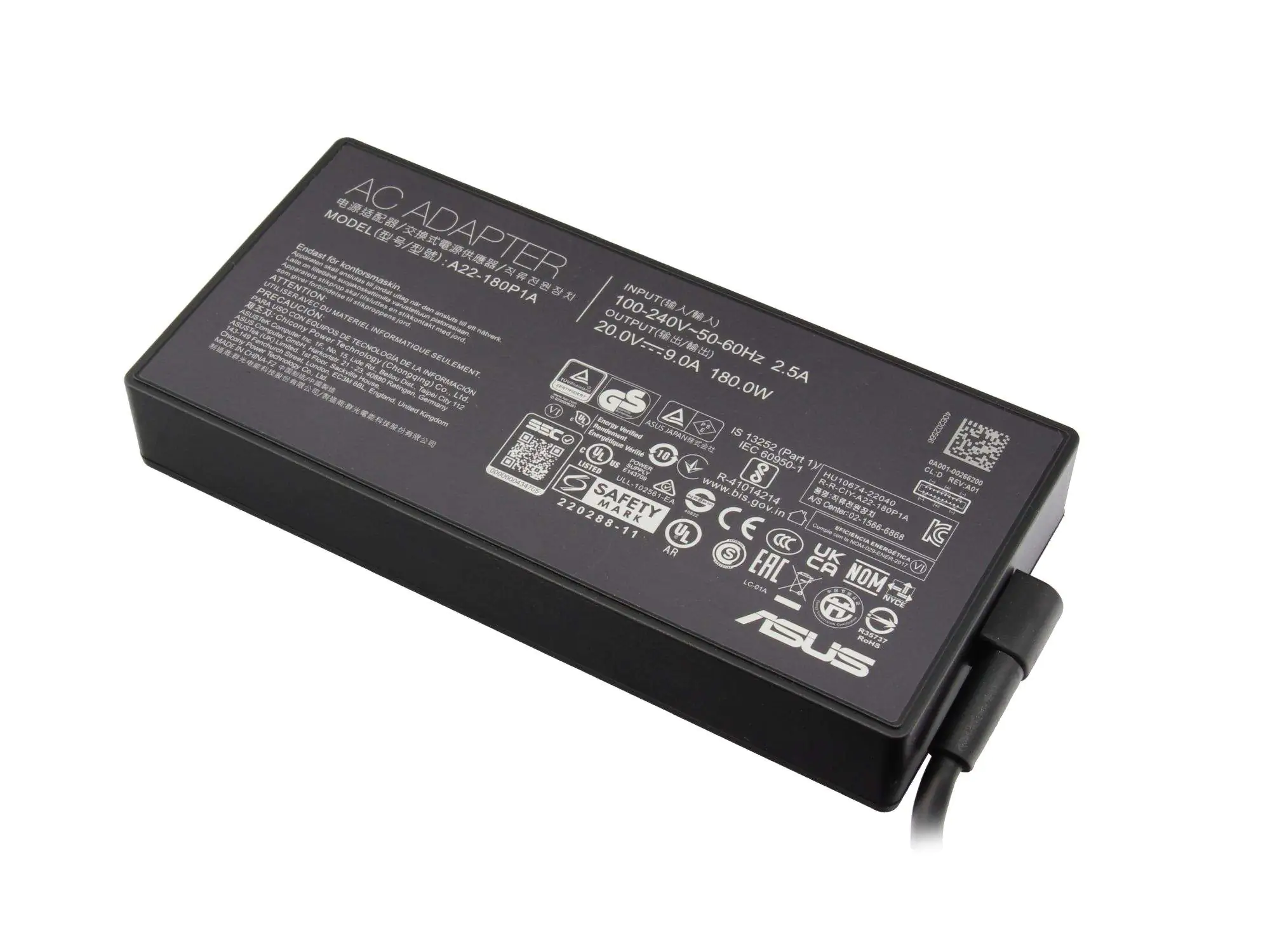 ASUS 0A001-00266400, Laptop, Drinnen, 180 W, 20 V, ASUS, Schwarz