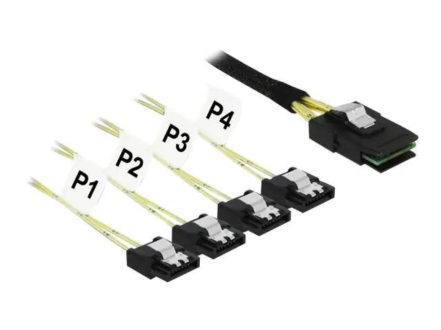 Delock Mini SAS SFF-8087 > 4 x SATA 7 pin - SATA- / SAS-Kabel - SAS 6Gbit/s - 4-Lane - Mini SAS (SFF-8087) (M) zu eSATA (W) - 50 cm