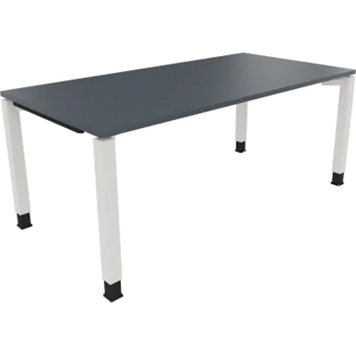 Schreibtisch Vierfuß Quadratrohr B1800xT900xH680-820 ws/Lavagrau