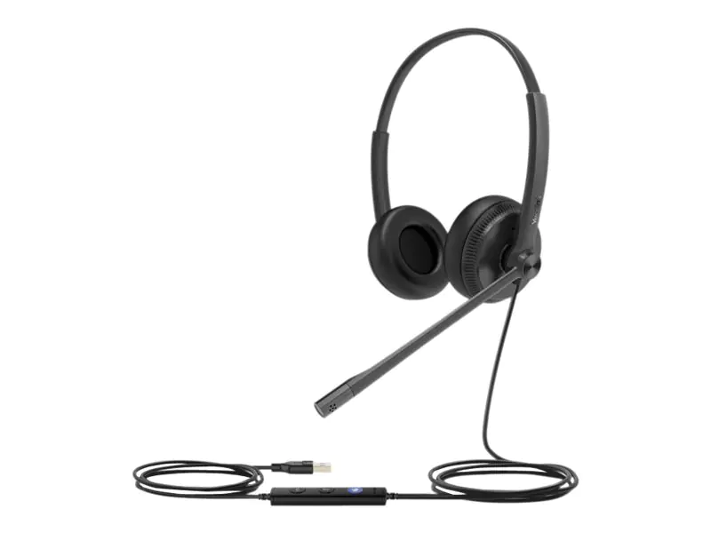 Yealink UH34 Dual - Headset - On-Ear - kabelgebunden - USB - Schwarz - Zertifiziert für Microsoft Teams