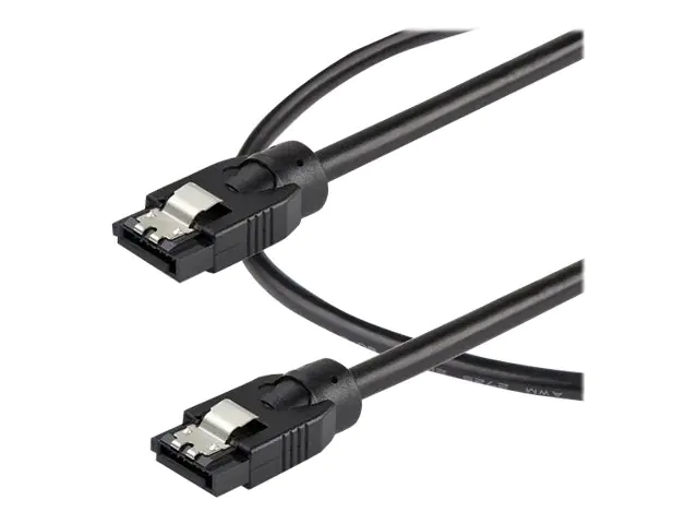 StarTech 0.3 m Round SATA Cable - Latching Connectors - 6Gbs SATA Cable - SATA-Kabel - Serial ATA 150/300/600 - SATA (R) eingerastet zu SATA (R) eingerastet - 30 cm - rund - Schwarz