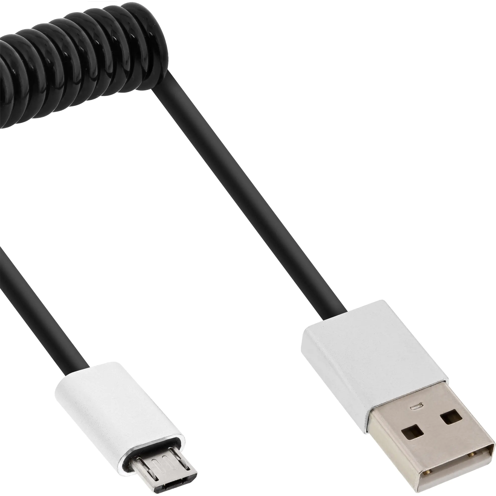 InLine - USB-Kabel - USB (M) bis Micro-USB Typ B (M) - USB 2.0 - 3 m - gewickelt - Schwarz