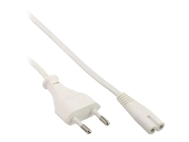 InLine - Stromkabel - Eurostecker (M) bis IEC 60320 C7 - 5 m - weiß