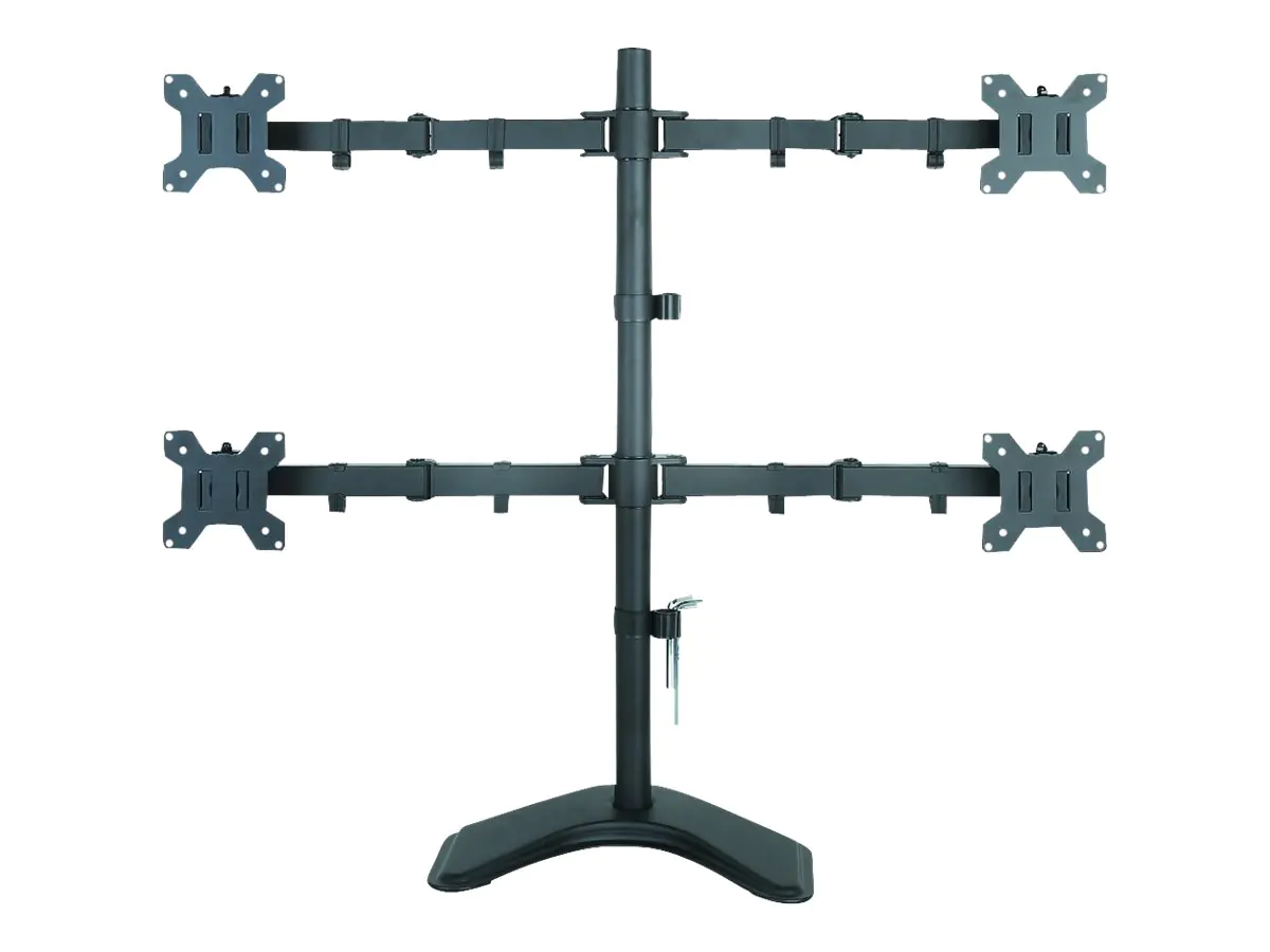 TECHly - Aufstellung - für 4 LCD-Anzeigen - Schwarz - Bildschirmgröße: 33-68.6 cm (13"-27") - Schreibtisch