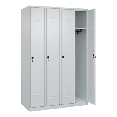 C+P Kleiderspind Classic PLUS 1.200 x 1.850 x 500 mm (B x H x T) 4 Abteile Stahl lichtgrau