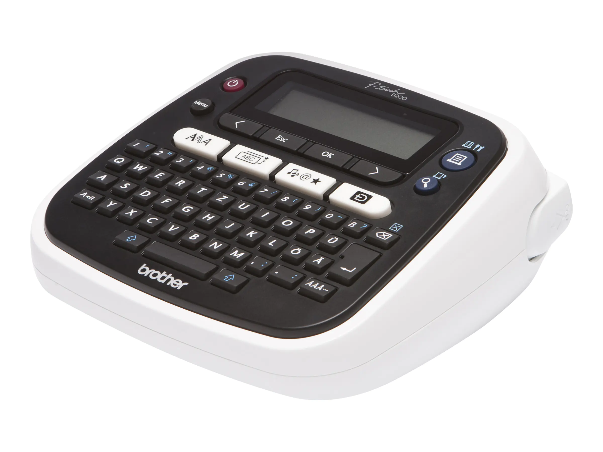 Brother P-Touch PT-D200BW - Beschriftungsgerät - s/w - Thermotransfer - Rolle (1,2 cm) - 180 dpi - bis zu 20 mm/Sek. - 2-zeiliger Druck Brother P-Touch PT-D200BW - Beschriftungsgerät - s/w - Thermotransfer - Rolle (1,2 cm) - 180 dpi - bis zu 20 mm/Sek. - 2-zeiliger Druck