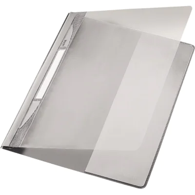 Leitz Schnellhefter Exquisit DIN A4, Überbreite PVC-Hartfolie grau