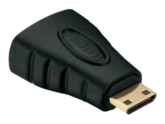 Helos BASIC - HDMI-Adapter mit Ethernet - 19 pin mini HDMI Type C männlich zu HDMI weiblich - Schwarz - 1080p-Unterstützung