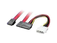 Roline - SATA-Kabel - Serial ATA 150/300 - SATA Combo (W) zu interne Stromversorgung, 4-polig, SATA - 1 m - Rot