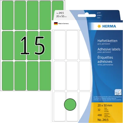 HERMA Vielzwecketikett 2415 20x50mm grün 480 St./Pack. HERMA Vielzwecketikett 2415 20x50mm grün 480 St./Pack.