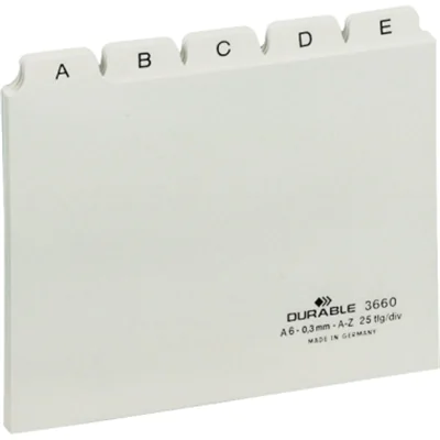DURABLE Leitregister 366002 DIN A6 quer A-Z Kunststoff weiß DURABLE Leitregister 366002 DIN A6 quer A-Z Kunststoff weiß