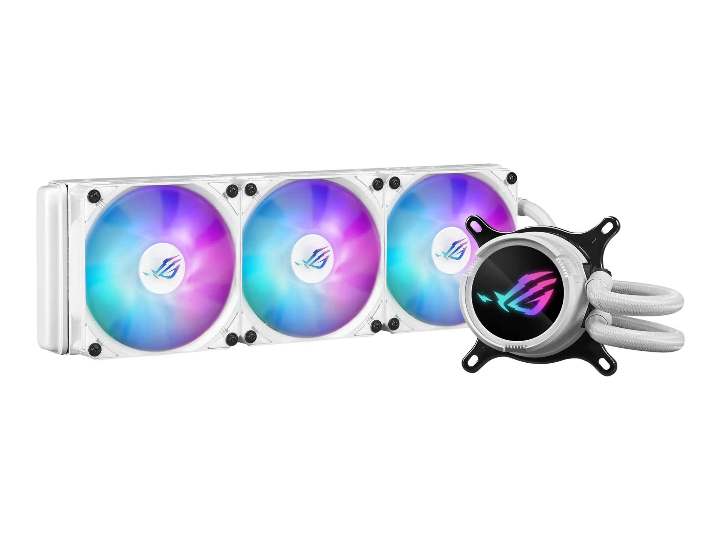ASUS ROG STRIX LC III 360 ARGB - White Edition - Prozessor-Flüssigkeitskühlsystem - Kühlergröße: 360 mm - (für: AM4, LGA1200, LGA1700, AM5, LGA115x Socket) - Kupfersockel - 120 mm - weiß