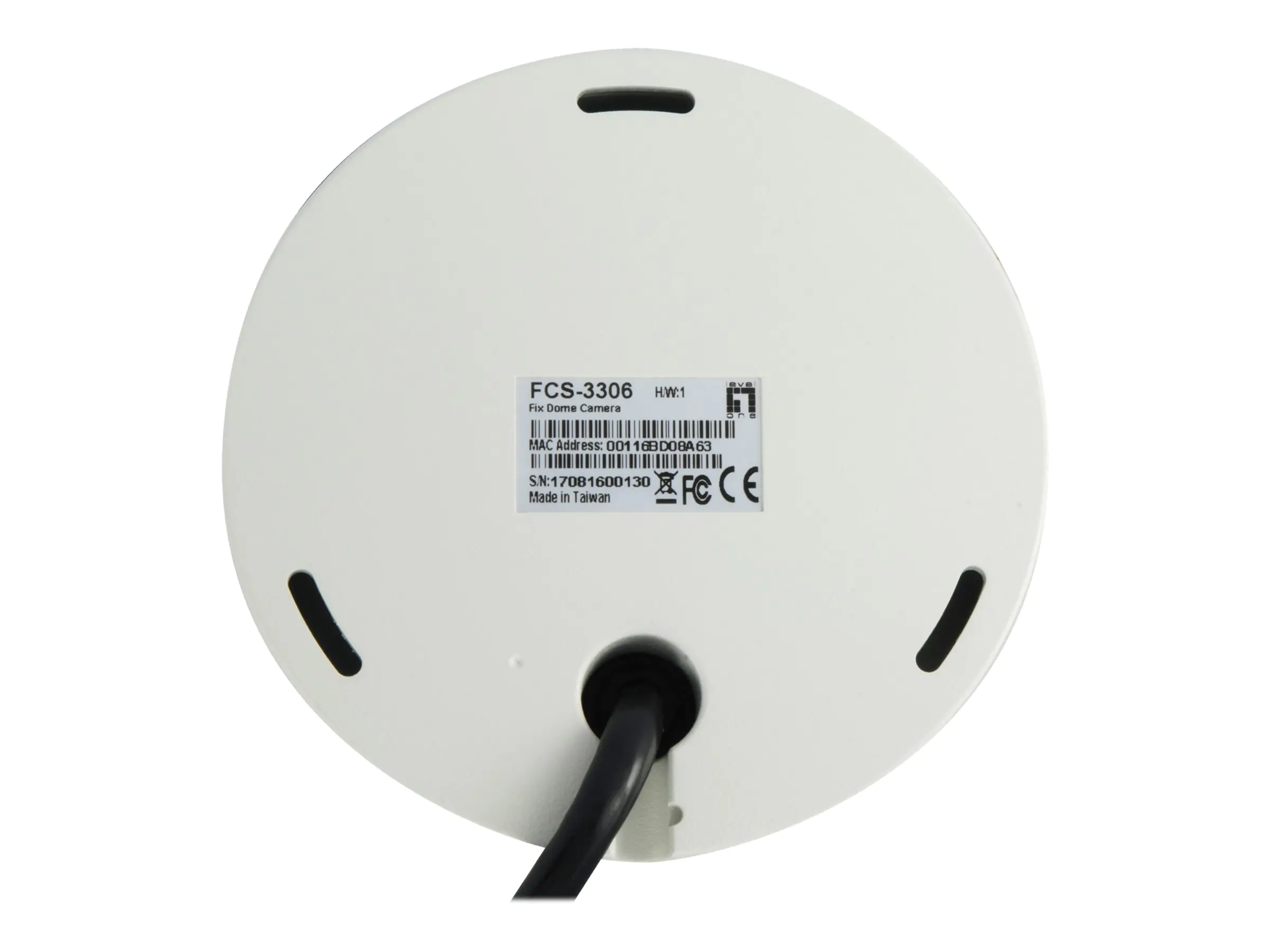 LevelOne FCS-3306 - Netzwerk-Überwachungskamera - Kuppel - Außenbereich - Vandalismussicher / Wetterbeständig - Farbe (Tag&Nacht) - 3 MP - 2048 x 1536 - LAN 10/100 - MJPEG, H.264, RAW, H.265 - Gleichstrom 12 V / PoE