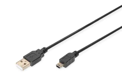 ASSMANN Basic - USB-Kabel - mini-USB Typ B (M) zu USB (M) - USB 2.0 - 1.8 m - geformt - Schwarz