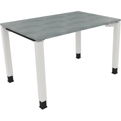 Schreibtisch Vierfuß Quadratrohr B1200xT800xH680-820 ws/Beton hell