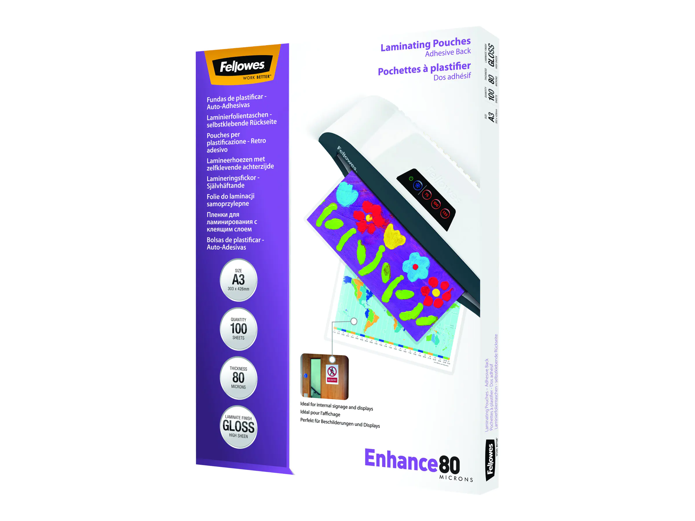 Fellowes Laminierfolie Enhance 80 5302302 DIN A3 tr 100 St./Pack.