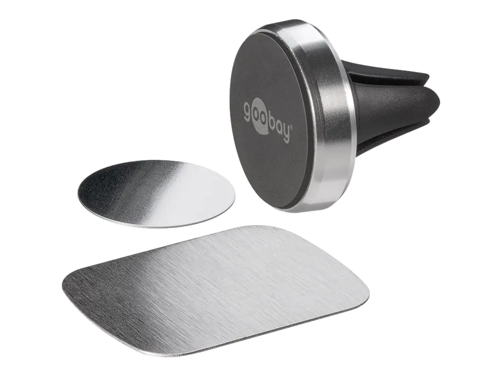 goobay Metal Slim Design - Halterung für Kfz für Handy - Schwarz, Silber