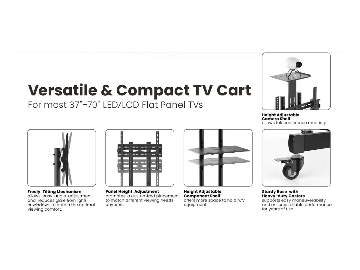 equip - Wagen für flat panel / AV equipment - Stahl - Bildschirmgröße: 94-177.8 cm (37"-70")