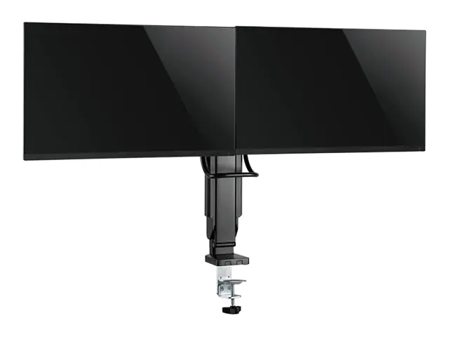 LogiLink - Befestigungskit - platzsparend - für 2 LCD-Displays / Curved LCD-Displays - Schwarz - Bildschirmgröße: 43.2-68.6 cm (17"-27") - Tischmontage