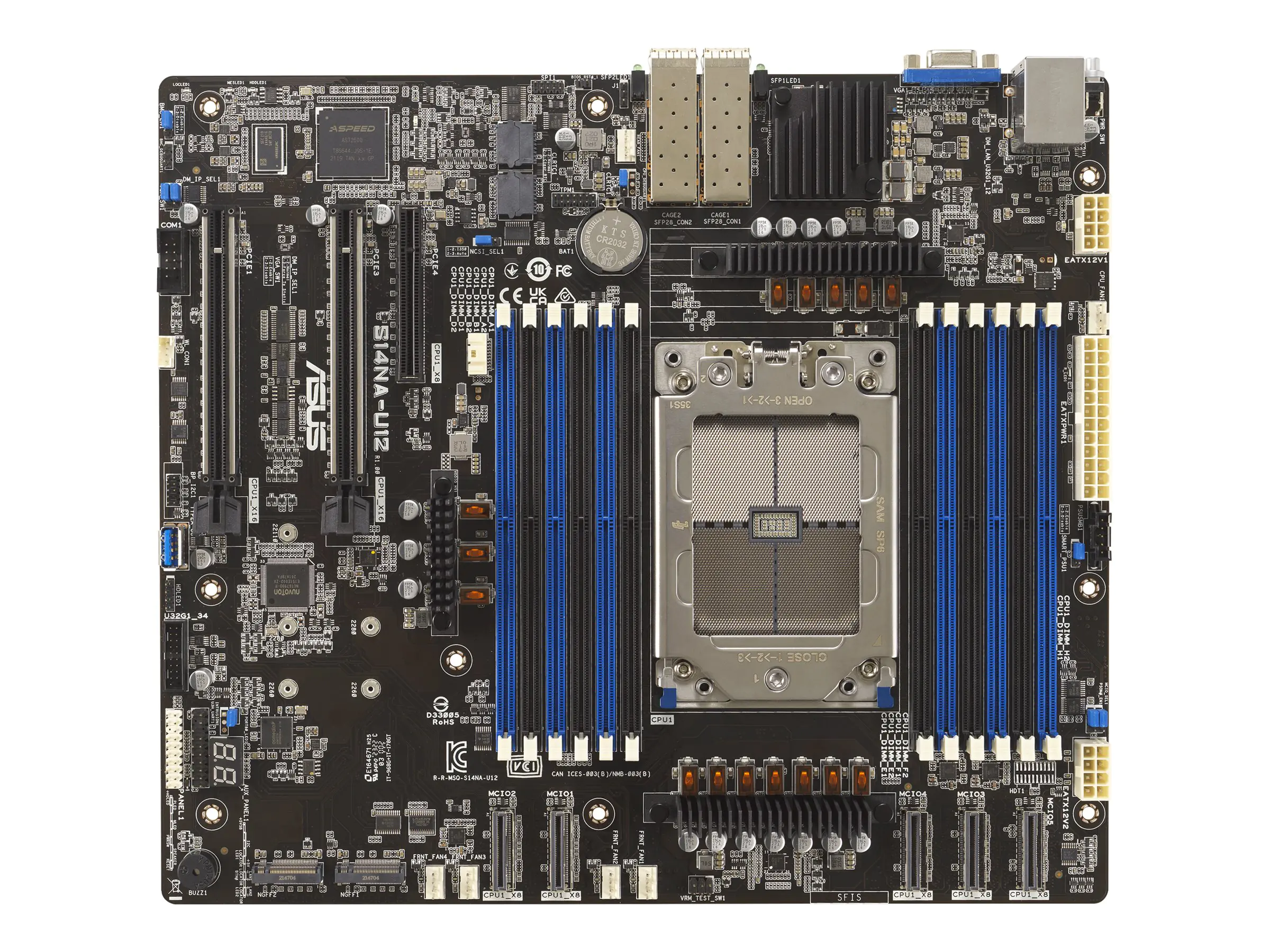 ASUS S14NA-U12 - Motherboard - SSI CEB - Socket SP6 - USB 3.2 Gen 1 - 2 x 2.5 Gigabit LAN - Onboard-Grafik