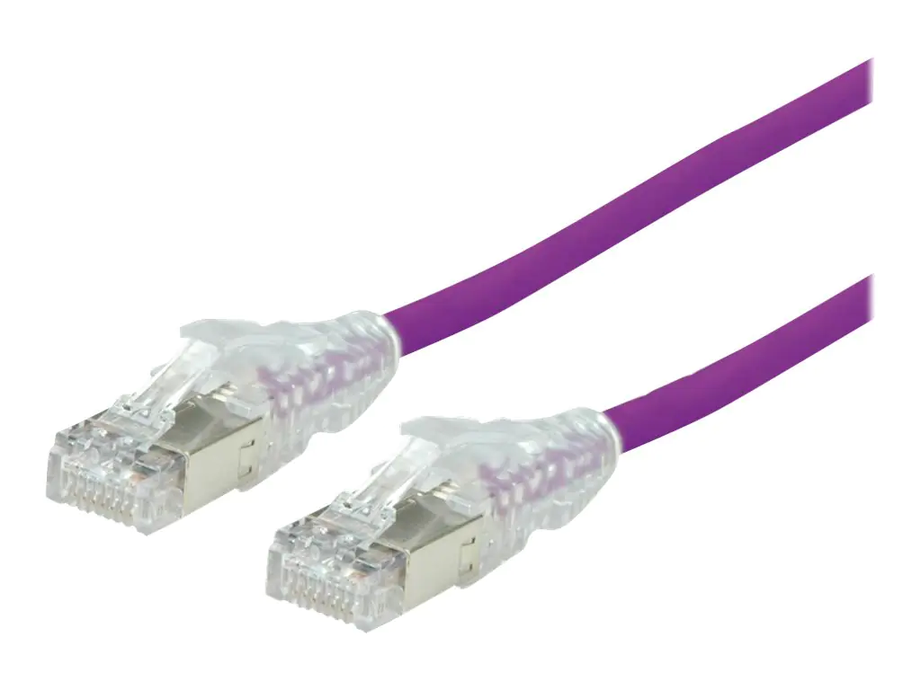 Dätwyler - Patch-Kabel - RJ-45 (M) zu RJ-45 (M) - 50 cm - SFTP, PiMF - CAT 6a - geschirmt, halogenfrei, ohne Haken, verseilt - lila