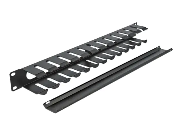 Delock Kabelführungsplatte für Schaltschrank - Schwarz - 1U - 48.3 cm (19") 66550